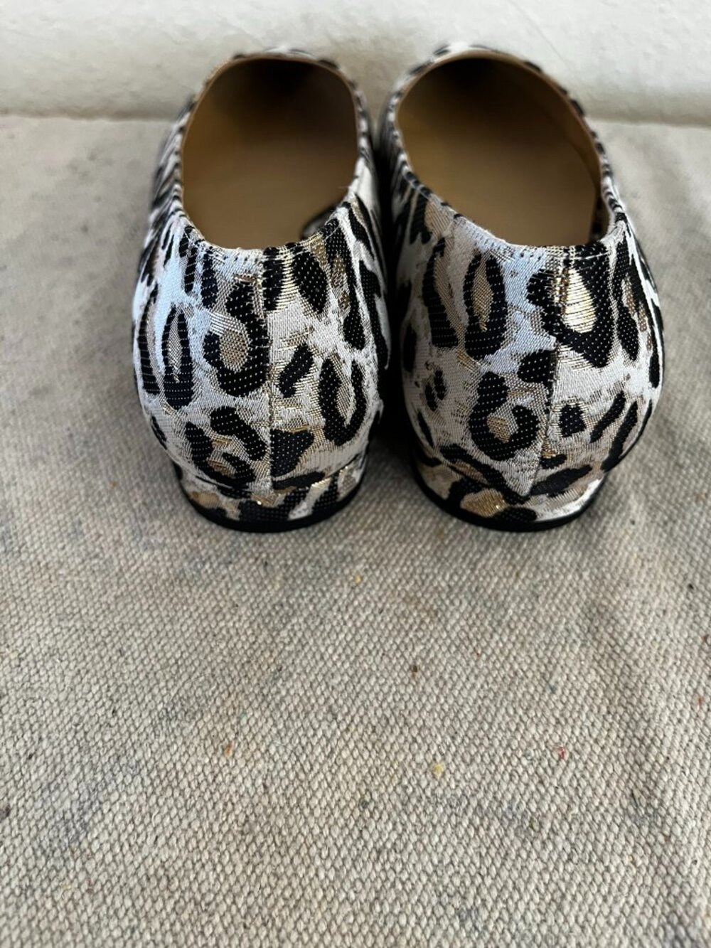 Talbots Woman's Edison Jacquard Metallic Leopard Flats Sz 8 - Picture 9 of 12
